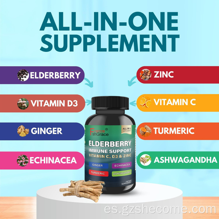 Nueva llegada Suplemento de apoyo inmunológico de saúco